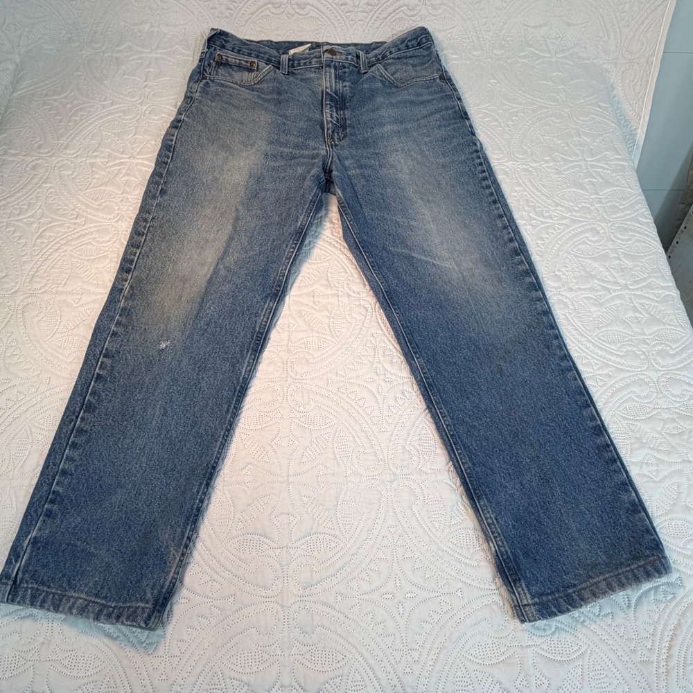 Carhartt B18 DST Traditional Fit Jeans Mens 36x30 Blue Denim Straight Leg Work